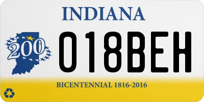 IN license plate 018BEH