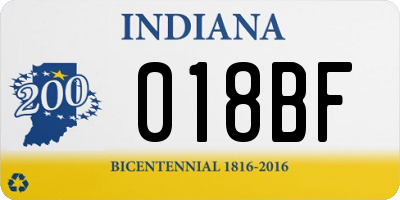 IN license plate 018BF