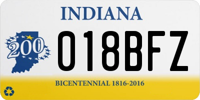 IN license plate 018BFZ