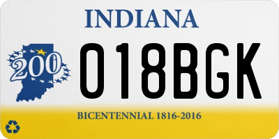 IN license plate 018BGK