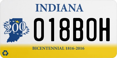 IN license plate 018BOH