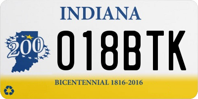 IN license plate 018BTK