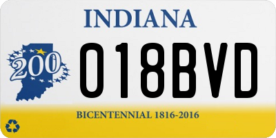 IN license plate 018BVD