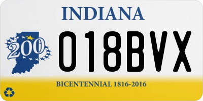 IN license plate 018BVX