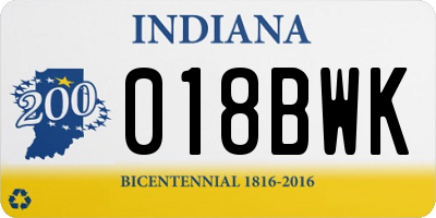 IN license plate 018BWK