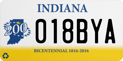 IN license plate 018BYA