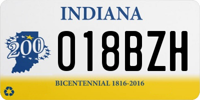 IN license plate 018BZH