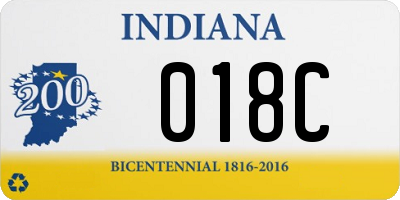 IN license plate 018C