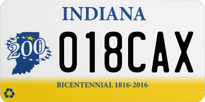 IN license plate 018CAX