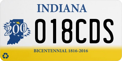 IN license plate 018CDS