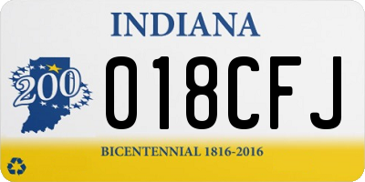 IN license plate 018CFJ
