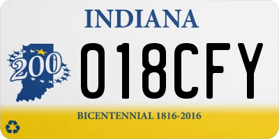 IN license plate 018CFY