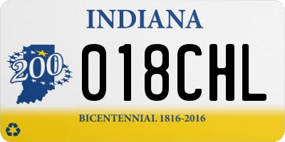 IN license plate 018CHL