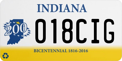 IN license plate 018CIG
