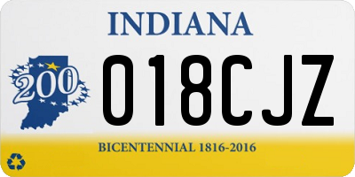 IN license plate 018CJZ