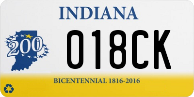 IN license plate 018CK