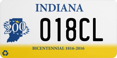 IN license plate 018CL