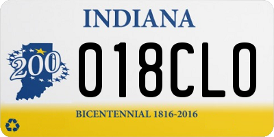 IN license plate 018CLO