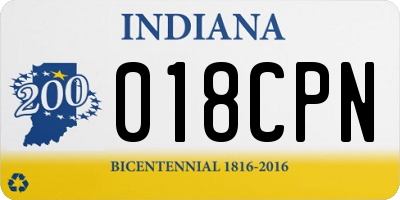 IN license plate 018CPN