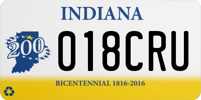 IN license plate 018CRU