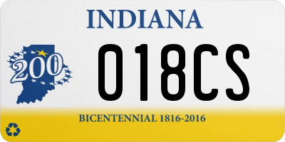 IN license plate 018CS