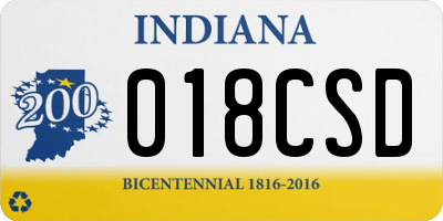 IN license plate 018CSD