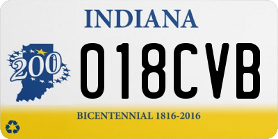 IN license plate 018CVB
