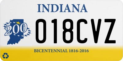 IN license plate 018CVZ