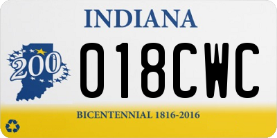 IN license plate 018CWC