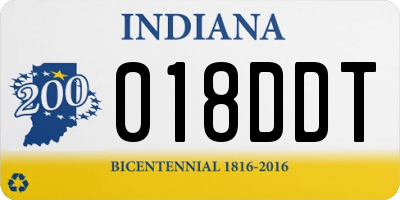 IN license plate 018DDT