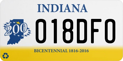 IN license plate 018DFO