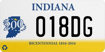 IN license plate 018DG