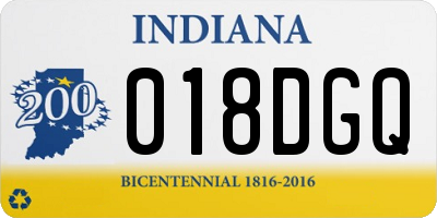 IN license plate 018DGQ
