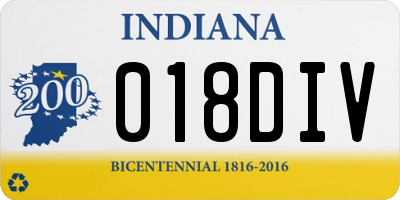 IN license plate 018DIV