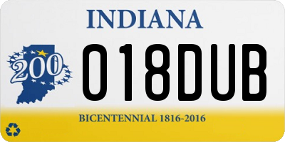 IN license plate 018DUB