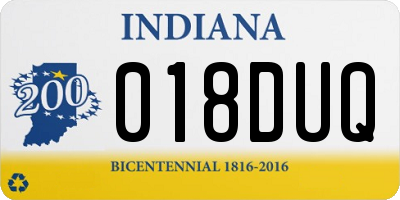 IN license plate 018DUQ
