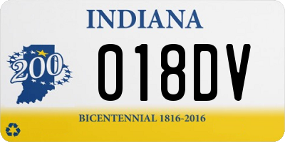 IN license plate 018DV