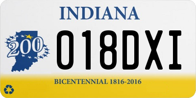 IN license plate 018DXI