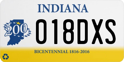 IN license plate 018DXS
