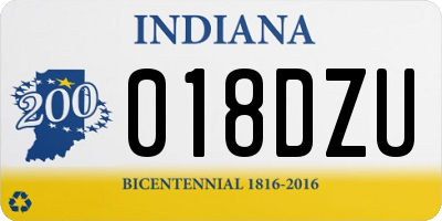 IN license plate 018DZU