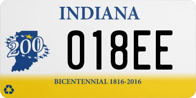 IN license plate 018EE