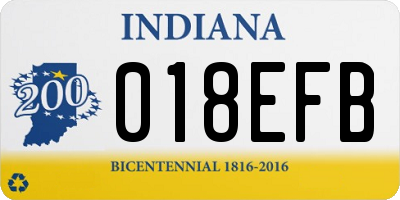 IN license plate 018EFB
