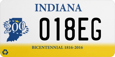 IN license plate 018EG