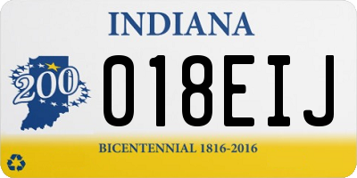 IN license plate 018EIJ