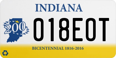 IN license plate 018EOT