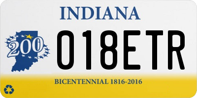 IN license plate 018ETR