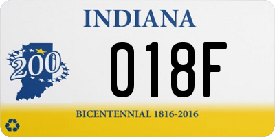 IN license plate 018F