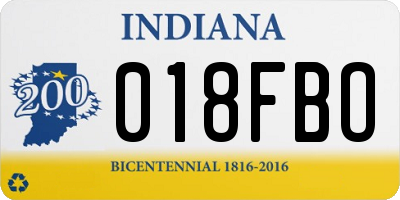 IN license plate 018FBO