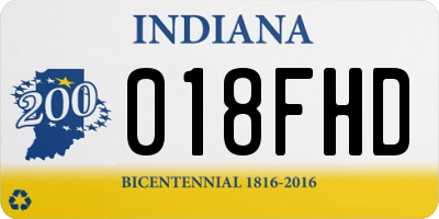 IN license plate 018FHD