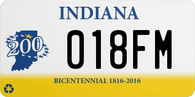 IN license plate 018FM